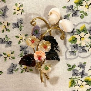 Vintage unique floral spray pin